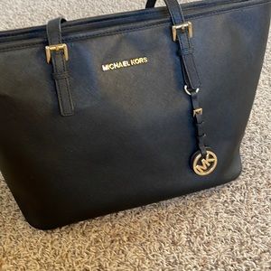 Michael Kors black tote bag